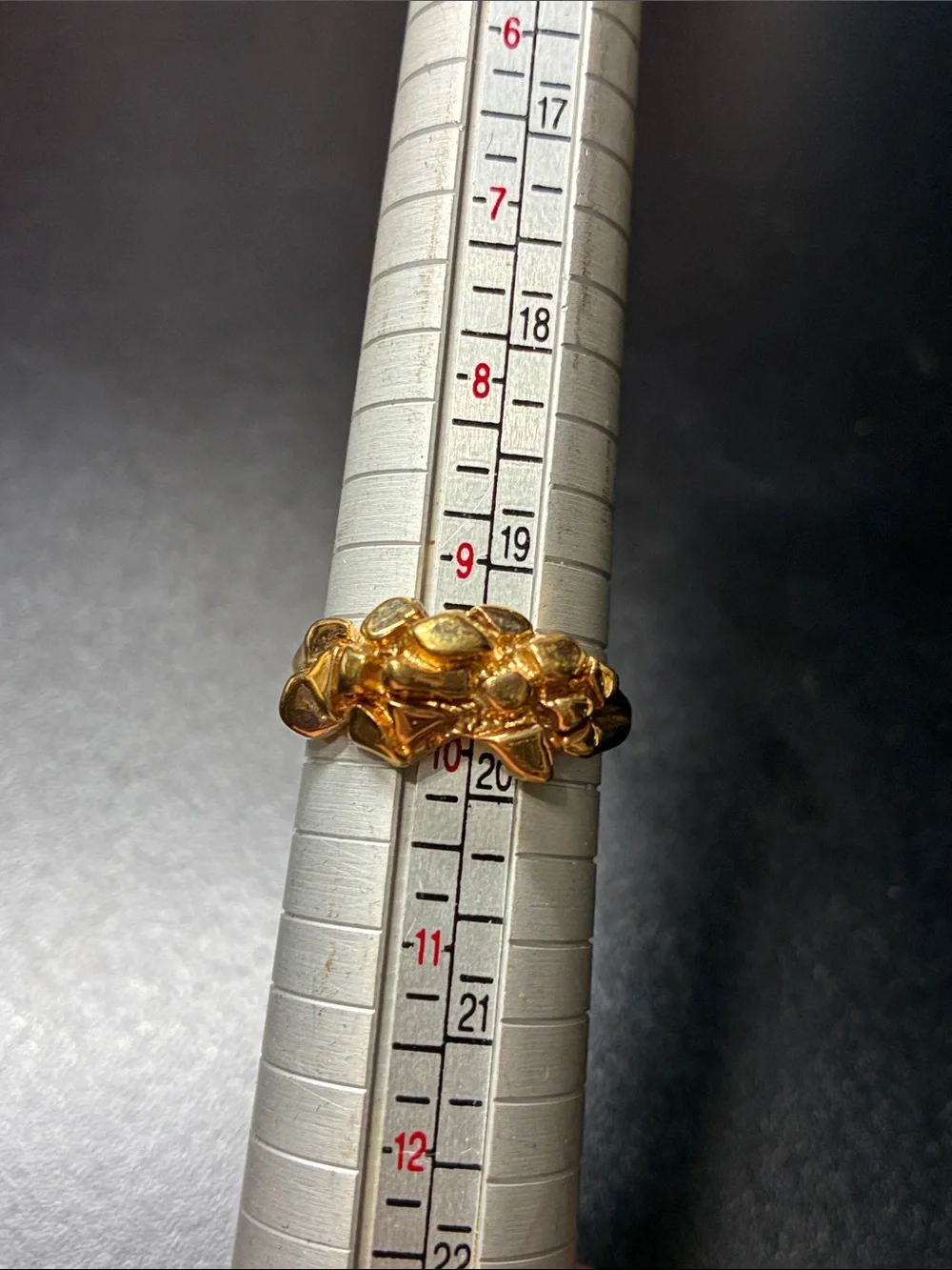 Vintage gold electroplated nugget ring - Elegant Statement Band
